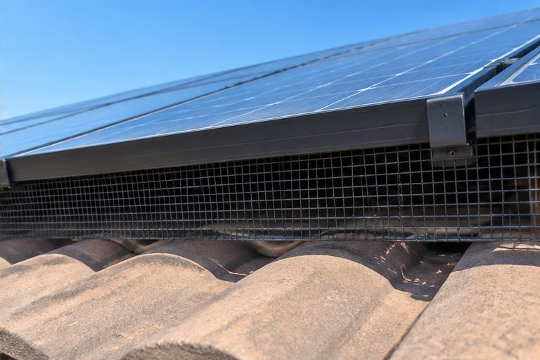 Solar Array Bird Proofing — after